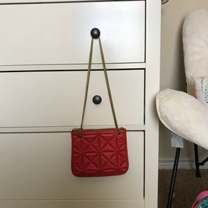 Red fossil shoulder/crossbody bag